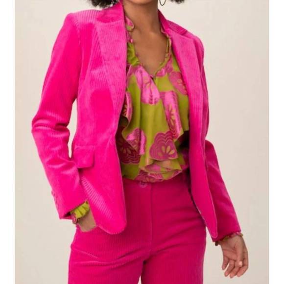 NEW TRINA TURK brooklyn blazer in hot pink - Picture 2 of 3